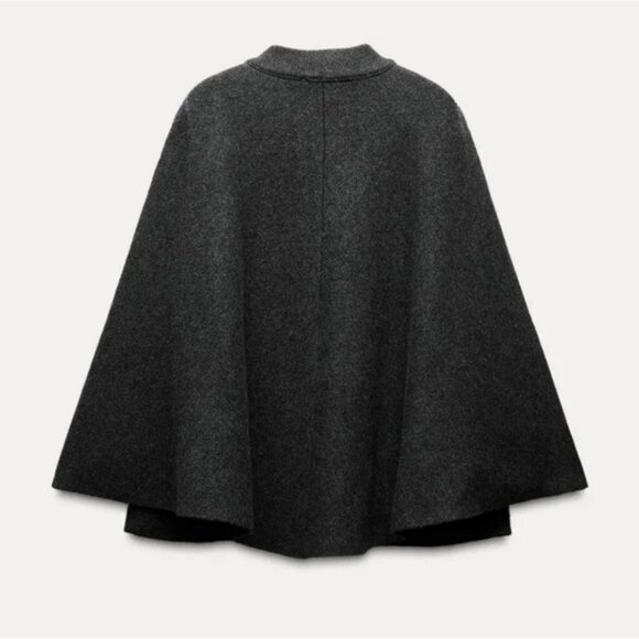 ZARA KNIT CAPE COAT - Picture 5 of 6